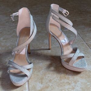 Giani Bernini Silver Strappy Heels